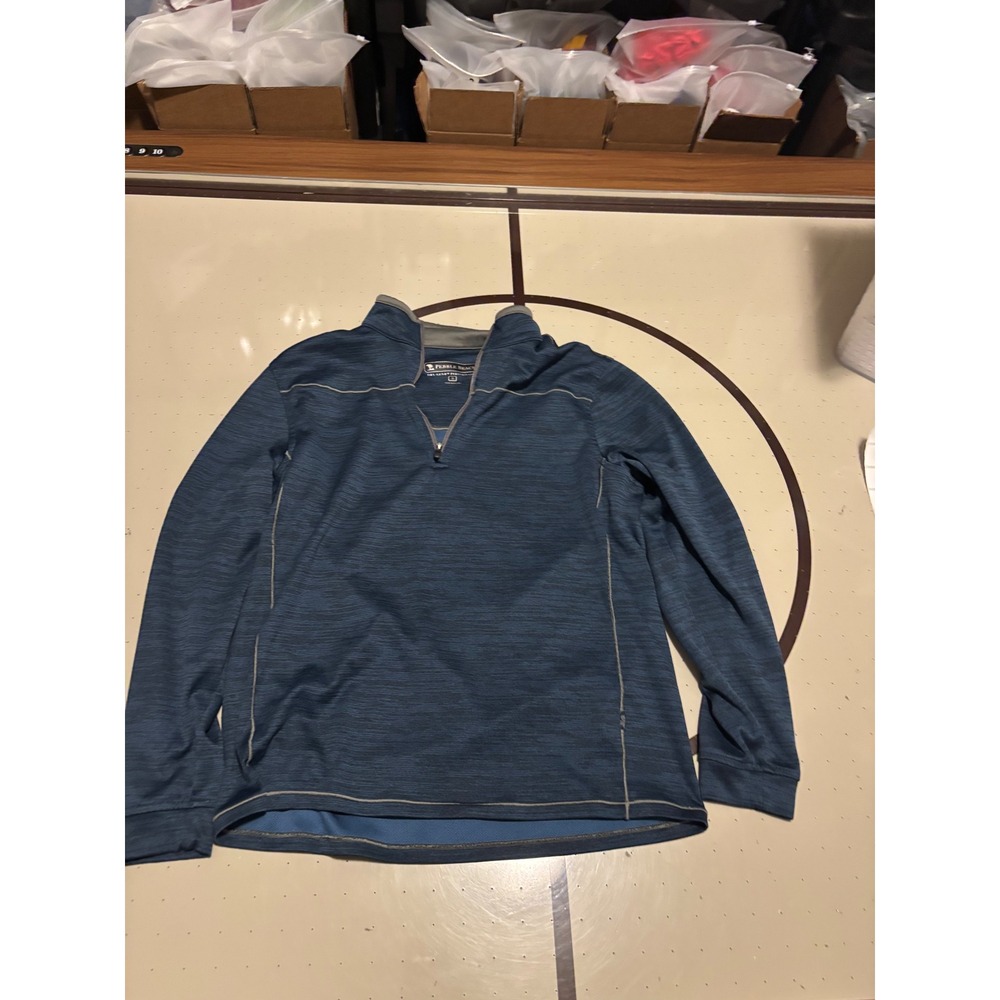 161 Pebble Beach Mens Dry-Luxe Performance Quarter Zip Pullover Blue Space Dye S